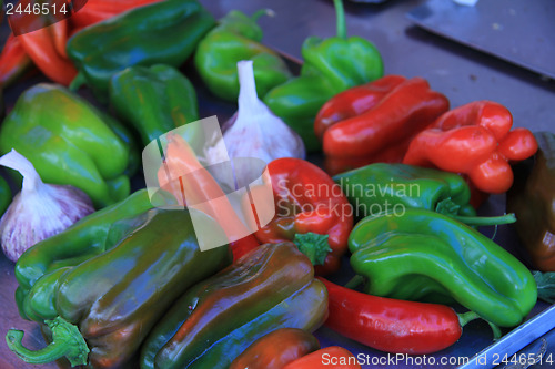 Image of Peppers and garlic