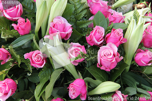 Image of Bridal roses and lillies