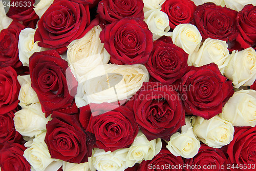 Image of Wedding centerpiece in red and white