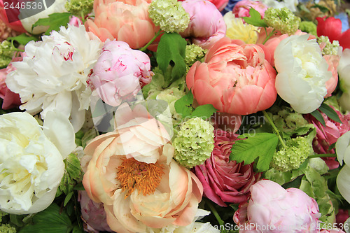 Image of Peonies in a wedding arrangement