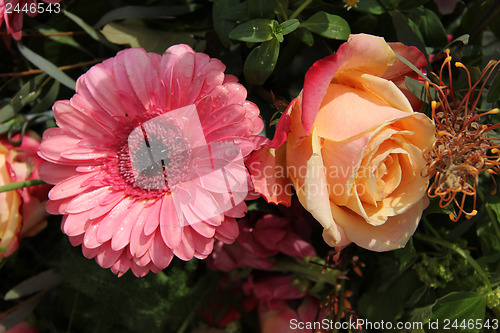 Image of Wedding flowers in various shades of pink