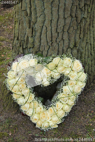 Image of Heart shaped sympathy flowers