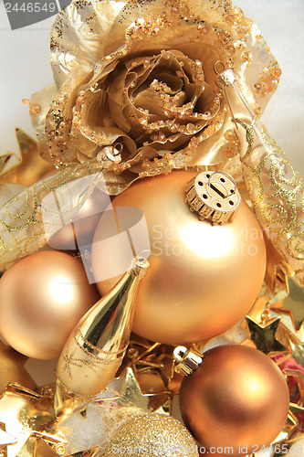 Image of Golden Christmas decorations