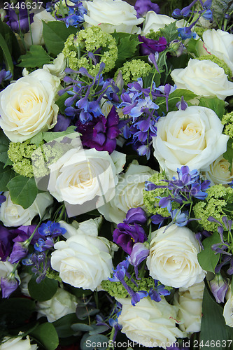 Image of Wedding arrangement in white and blue