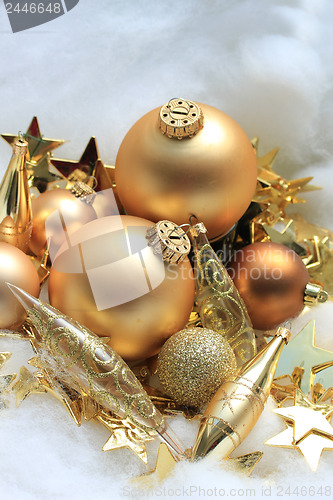 Image of Golden Christmas decorations