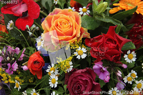 Image of Flower arrangement in bright colors