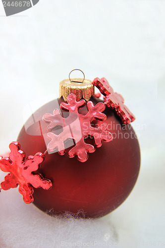 Image of Red christmas decorations