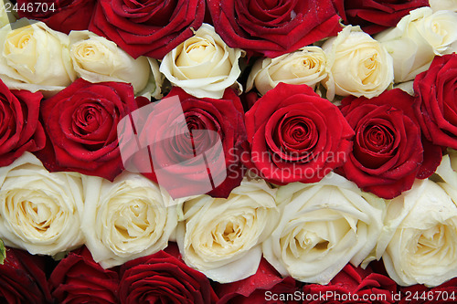 Image of Wedding centerpiece in red and white