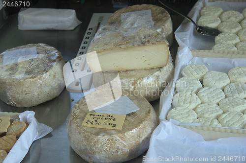 Image of Goat cheese at a Provencal market