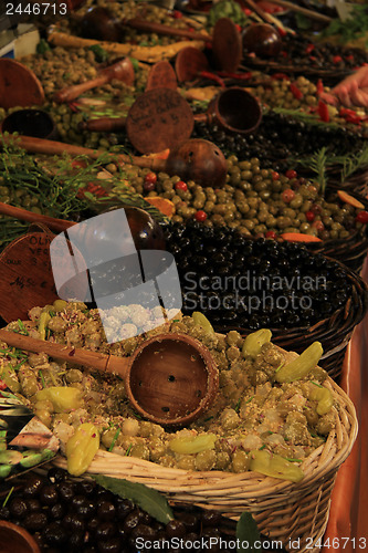 Image of Olives at a French market