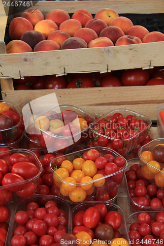 Image of Small tomatoes at a market