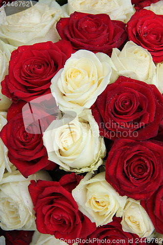 Image of Wedding centerpiece in red and white