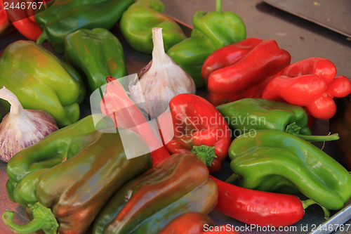 Image of Peppers and garlic