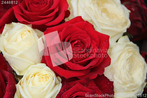 Image of Wedding centerpiece in red and white