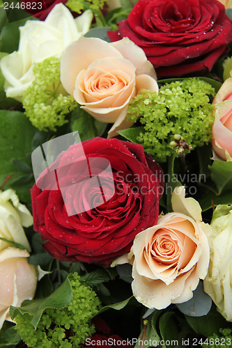 Image of Bridal arrangement in pink, red and white