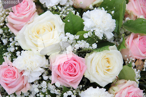 Image of Bridal flower arrangement in pink and white