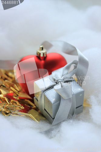 Image of Christmas gift and decorations