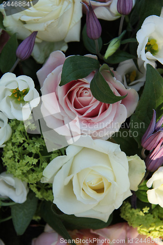 Image of Pink and white wedding flowers