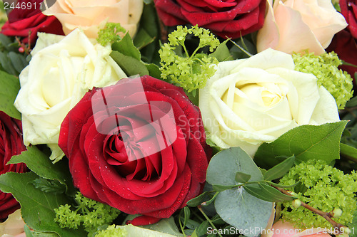 Image of Bridal arrangement in pink, red and white