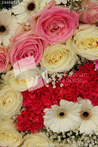 Image of Wedding arrangement in pink and white