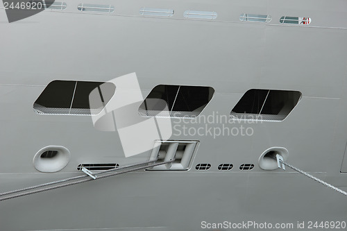 Image of Detail of a docked cruise ship