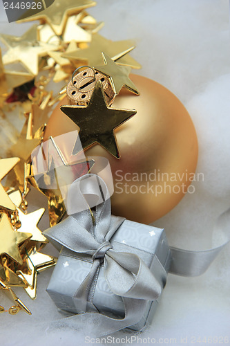 Image of Christmas gift and decorations