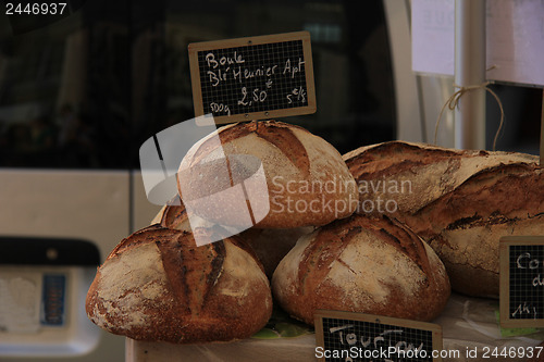 Image of French bread at a market