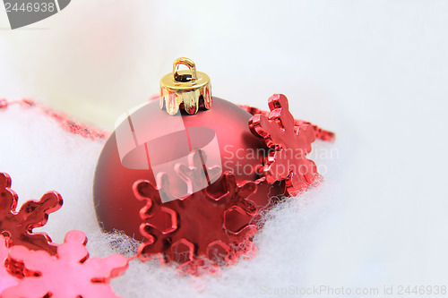 Image of Red christmas decorations