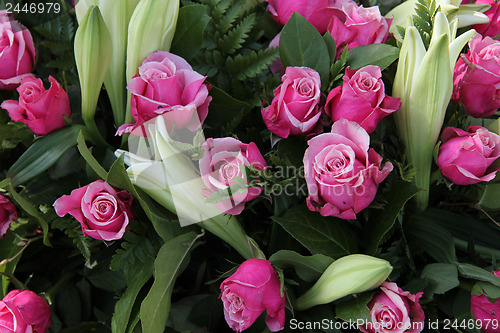 Image of Bridal roses and lillies