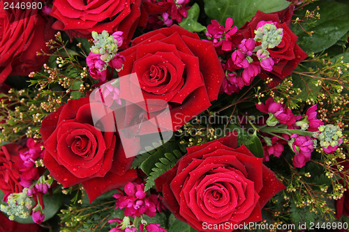 Image of Red and pink bridal flowers