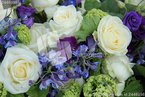 Image of Wedding arrangement in white and blue