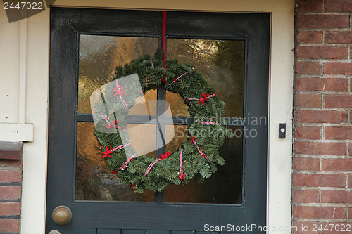 Image of Christmas wreath on a door