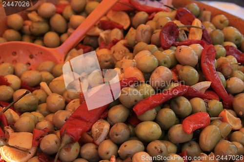 Image of Olives at a French market