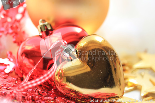 Image of Heart shaped christmas ornaments