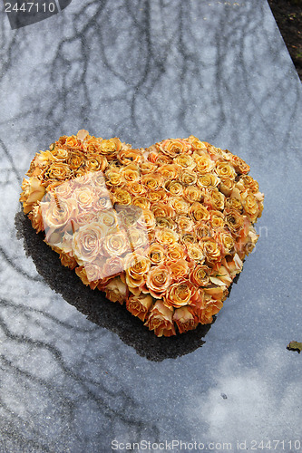 Image of Heart shaped sympathy flowers