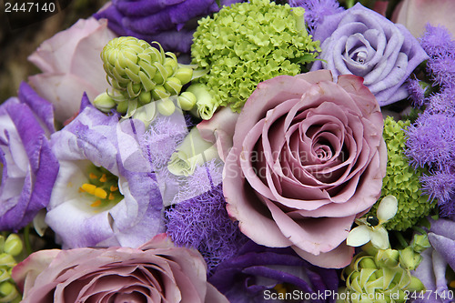 Image of Bridal arrangement in different shades of purple