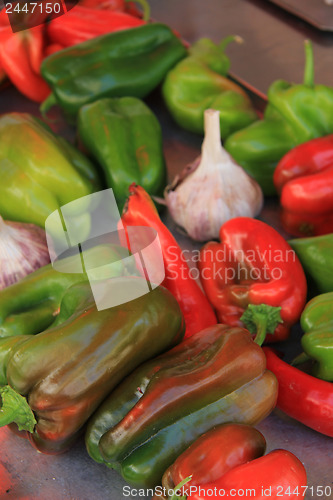 Image of Peppers and garlic