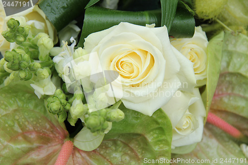 Image of Green white floral arrangement