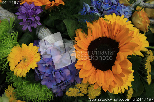 Image of Sunflowers in a wedding arrangement