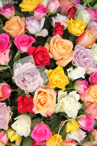 Image of Mixed flower arrangement in bright colors
