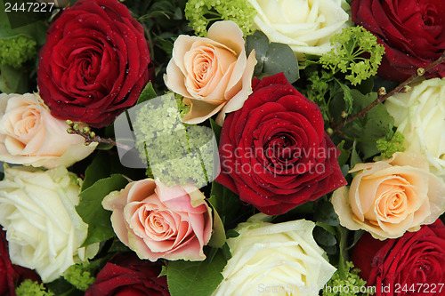 Image of Bridal arrangement in pink, red and white