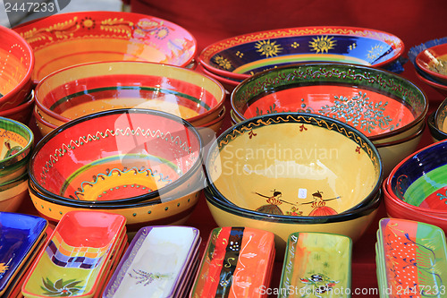 Image of Colorful pottery