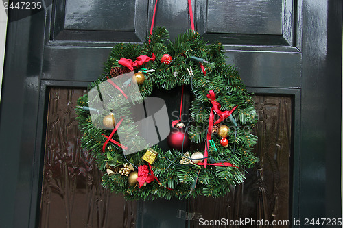 Image of Christmas wreath on a door