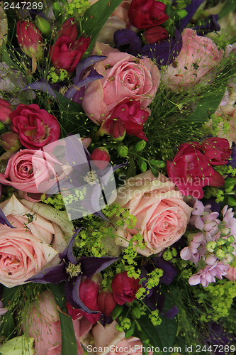 Image of Wedding arrangement in pink and purple