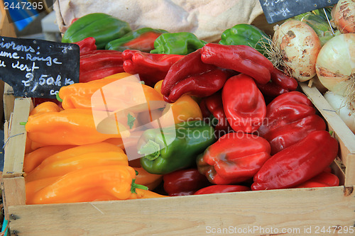 Image of Peppers at a market