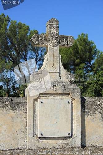 Image of Cross ornament at a French cemetary