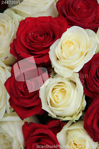 Image of Wedding centerpiece in red and white