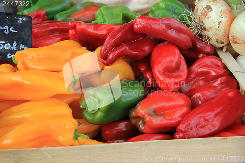 Image of Peppers at a market