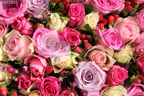 Image of Wedding flowers in various shades of pink