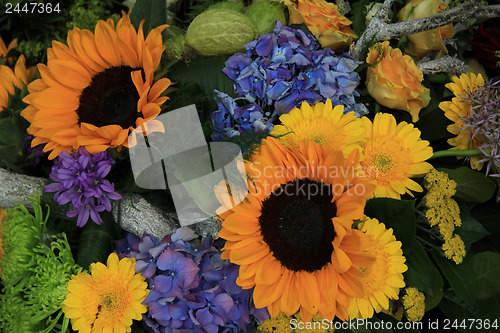 Image of Sunflowers in a wedding arrangement